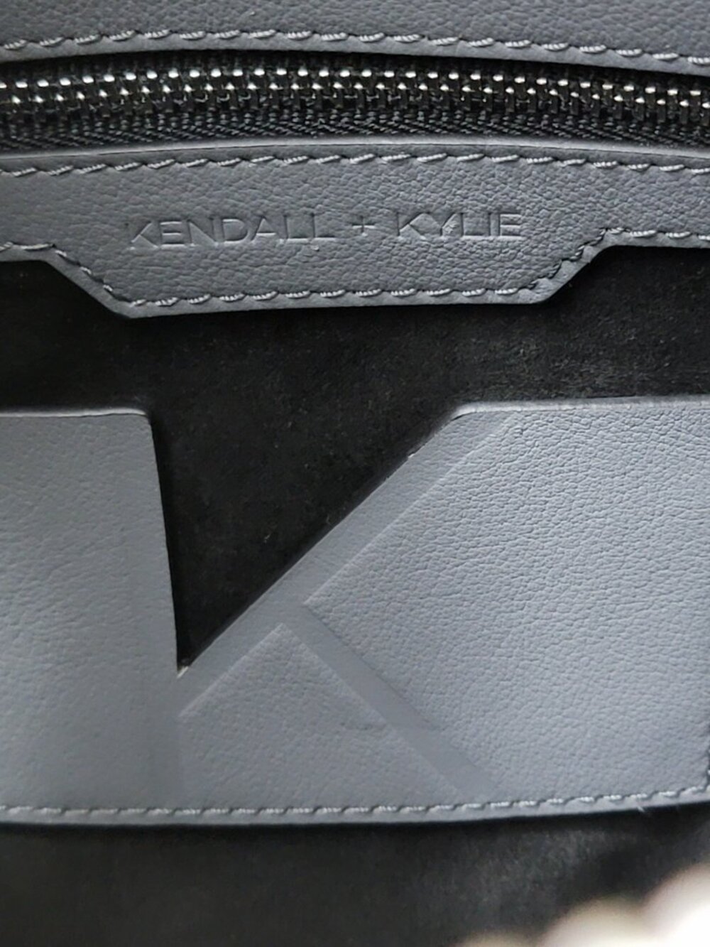 Kendall + Kylie Grey Leather Tote Bag Structured Satchel Silver Hardware Purse - Picture 9 of 13